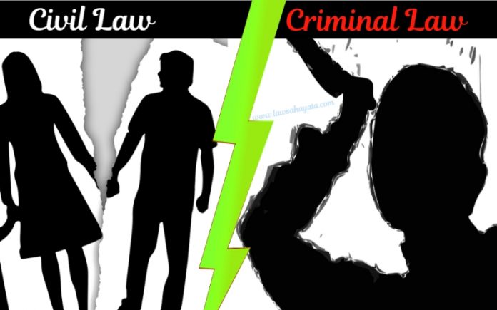 Difference between Civil Law and Criminal Law LAW