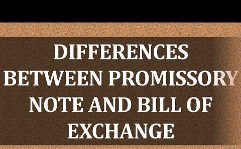 Difference between promissory note and bill of exchange Negotiable Instrument Act