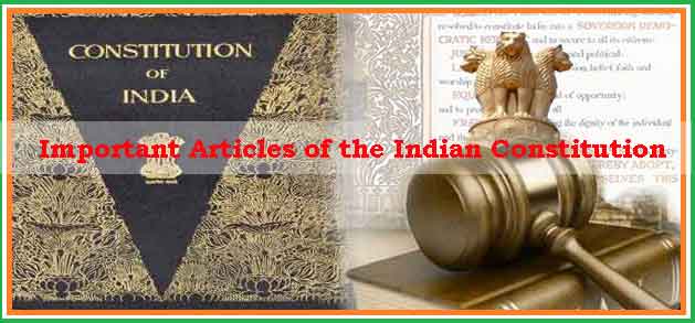 List of important articles Constitution of India