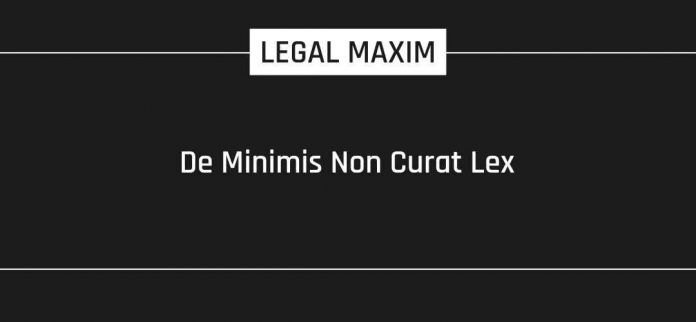 Di minimus non curet lex Di minimus non curet lex