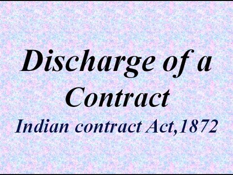 Discharge of Contract by breach Indian Contract Act