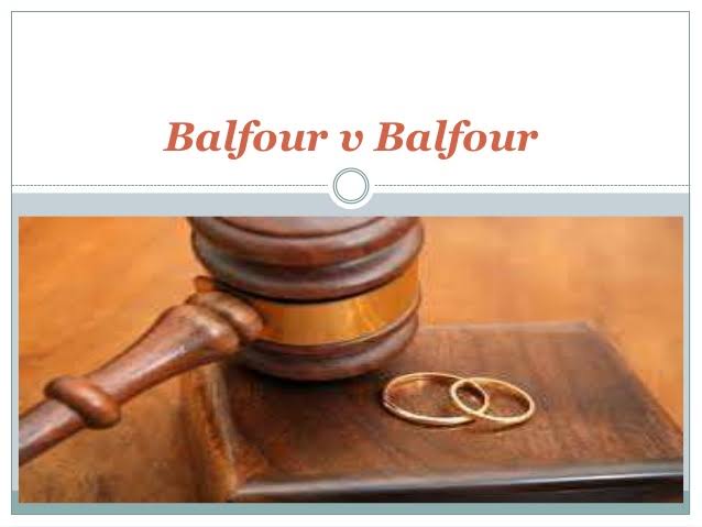 Intention to create legal relations - Balfour v. Balfour and similar cases analysis Indian Contract Act