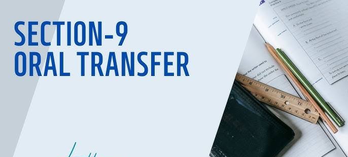 oral transfer under Transfer of Property Act