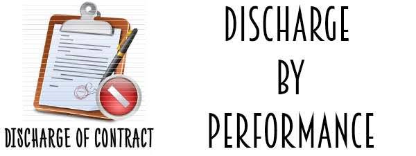 Discharge of contract by performance