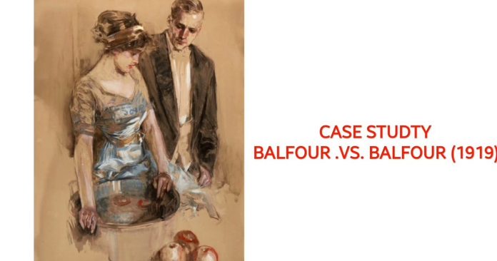 Intention to create legal relations Balfour v. Balfour and similar cases analysis Indian Contract Act